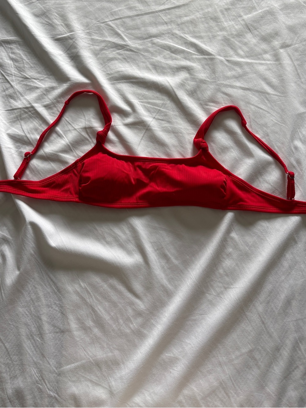 Xhilaration Red Ribbed Swim Top